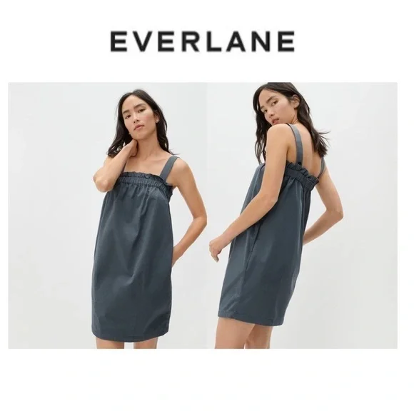 Everlane  The Paperbag Dress in Dark Slate - size M - Picture 3 of 11